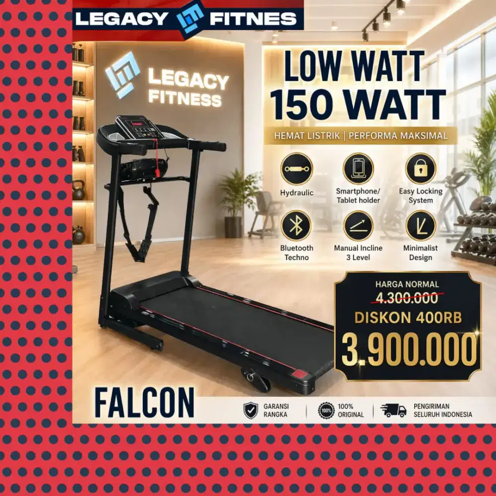 Treadmill Elektrik Legacy Falcon // Alat Olahraga Fitness