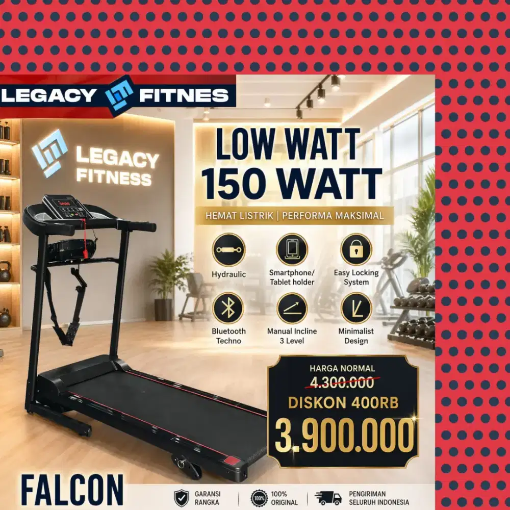 Treadmill Elektrik Legacy Falcon // Alat Olahraga Fitness