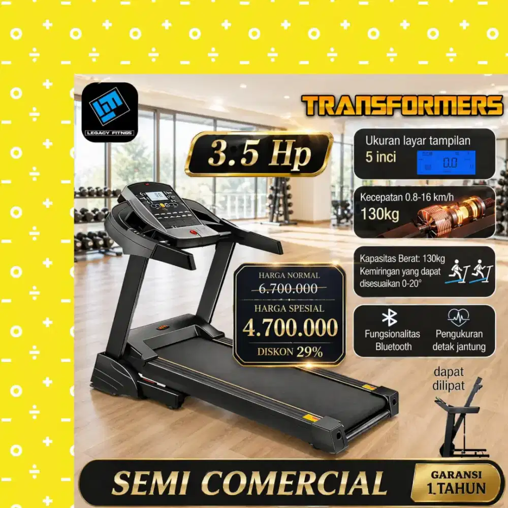 Treadmill Elektrik Legacy X9 Transformer//Alat Olahraga Fitness