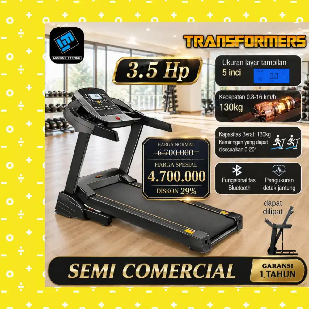Treadmill Elektrik Legacy X9 Transformer//Alat Olahraga Fitness