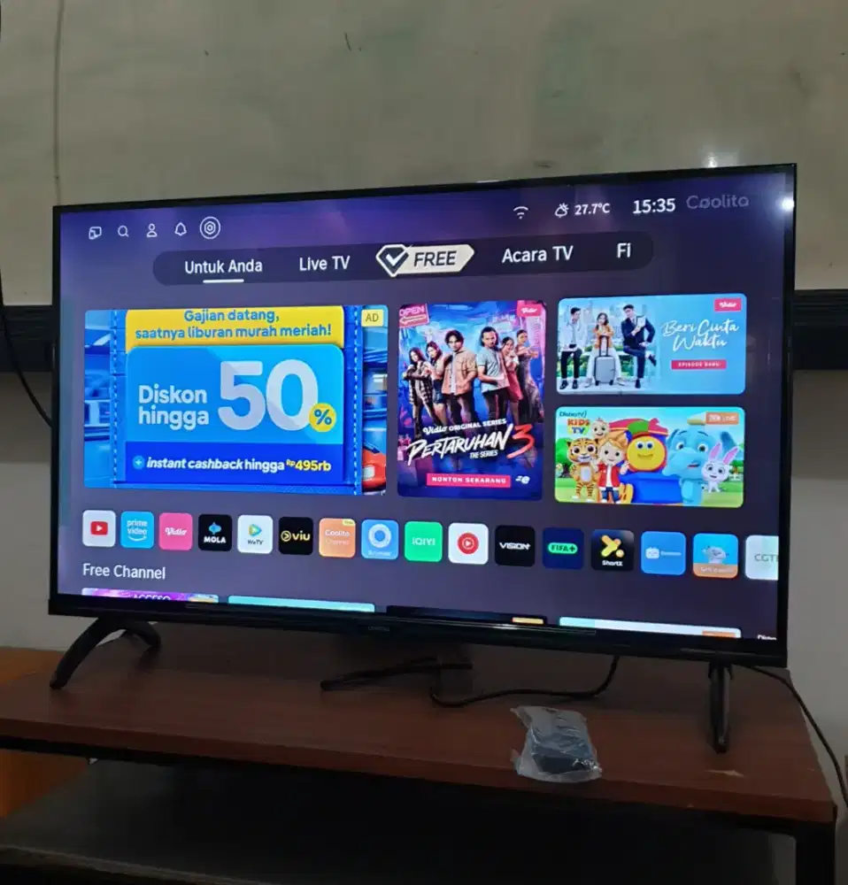 COOCAA SmartTV 32 inch. Baru, Garansi resmi & bisa Cod + disettingkan