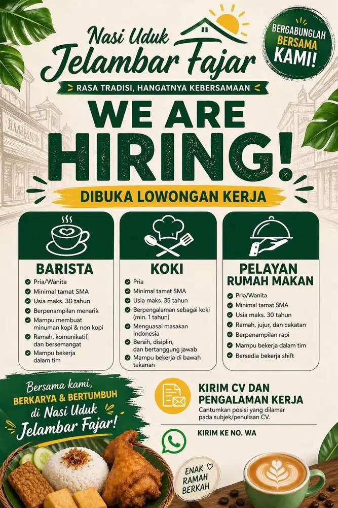 Lowongan Kerja terbuka FnB