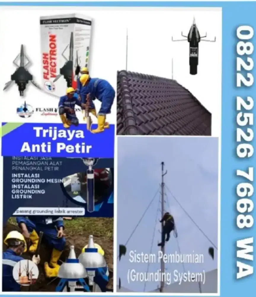 Teknisi ahli jasa pasang penangkal petir dan grounding mesin