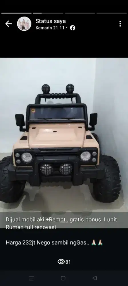 PL mobil aki anak Rocky good kodisi