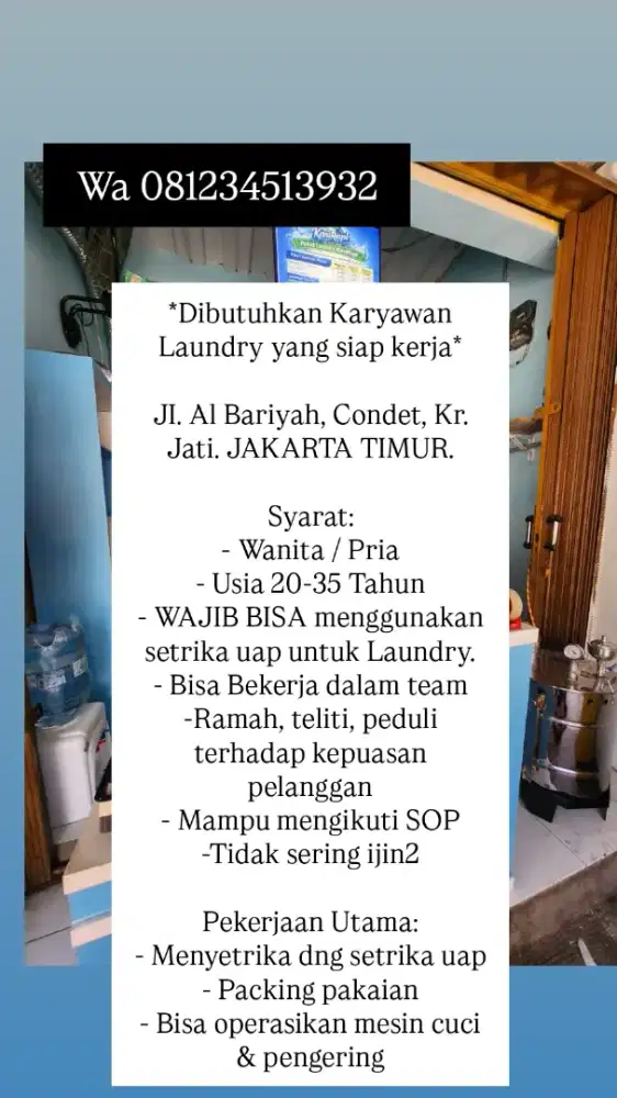 Lowongan Kerja Karyawan Laundry