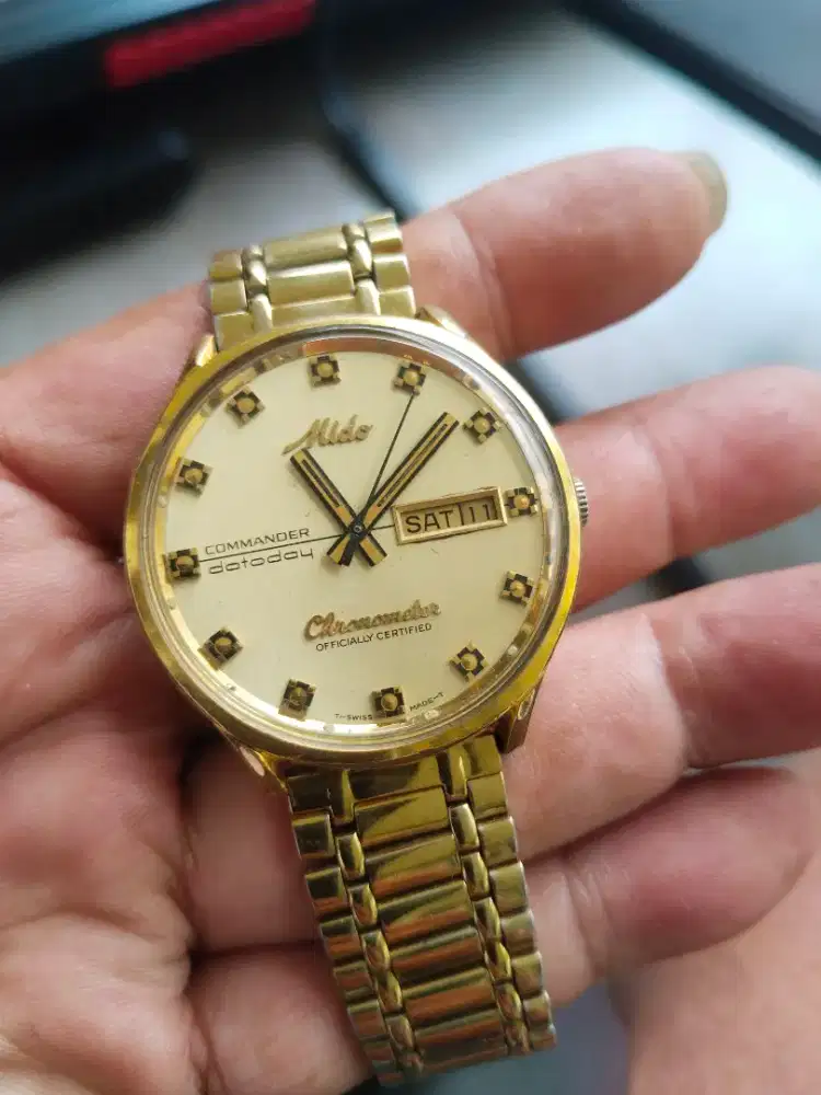 Jam Mido Commander Gold Dial Vintage