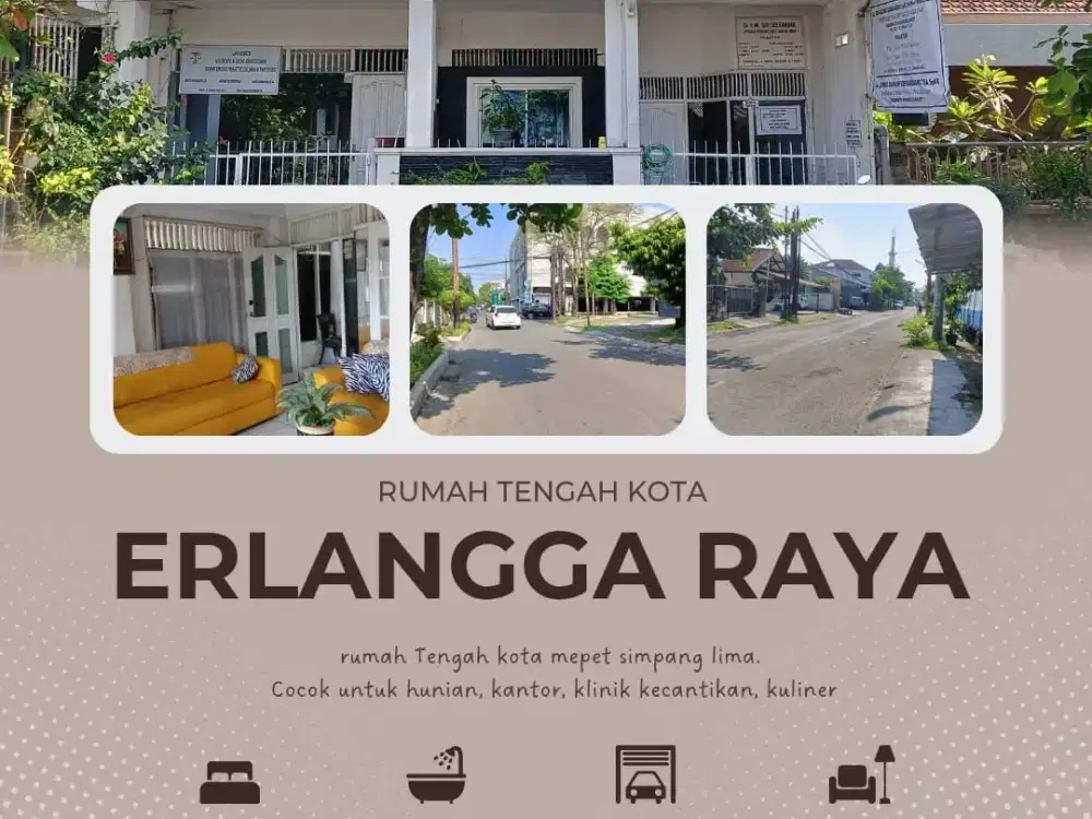 Rumah Tengah Kota Erlangga Rya 200 m Dari Simpang Lima Semarang