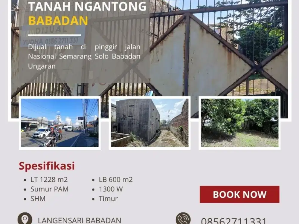 Tanah dan Bangunan 3 Lantai Cocok Untuk Usaha Langensari Babadan Ungaran