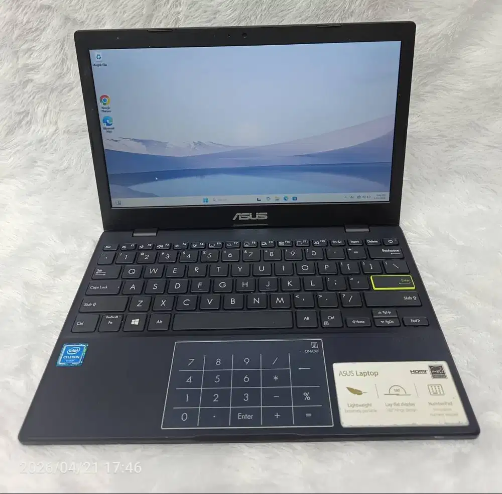 Laptop Notebook asus E210M 12inc intel celeron N4020 ram 4gb ssd 256gb