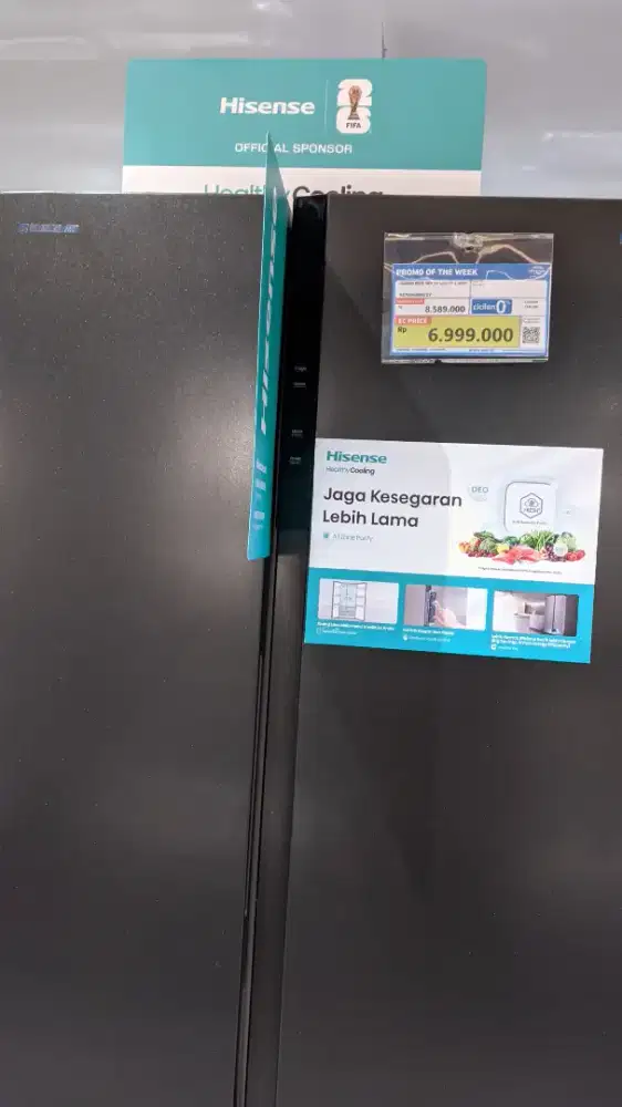 HISENSE REFRI SIDE BY SIDE 591 L GRAY