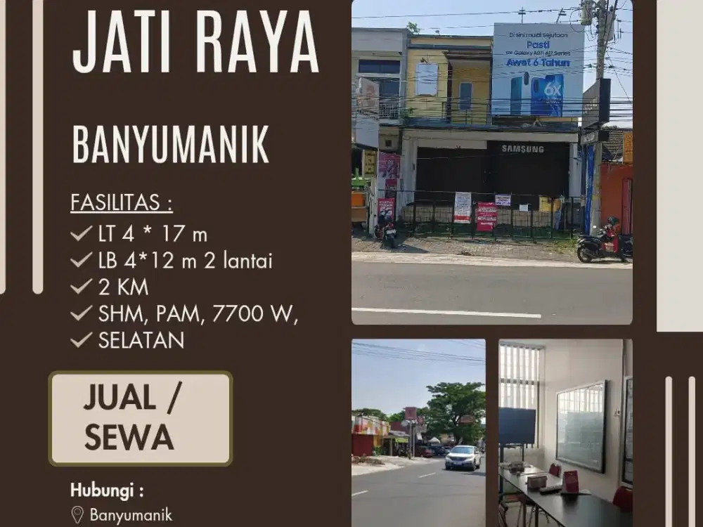 Jual dan Sewa Ruko 2 Lantai Jalan Jati Raya Banyumanik Siap Pakai