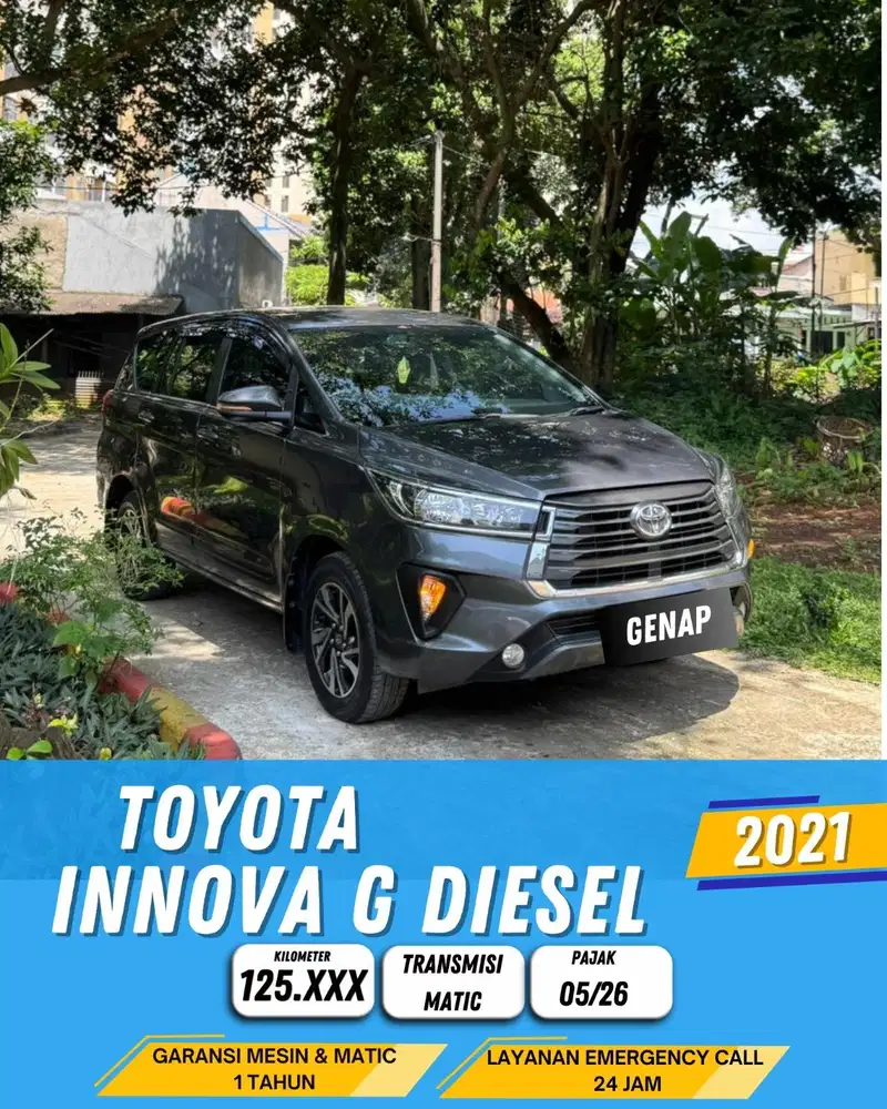 [FREE BBN] TOYOTA INNOVA REBORN G 2021 AT MATIC / GENAP