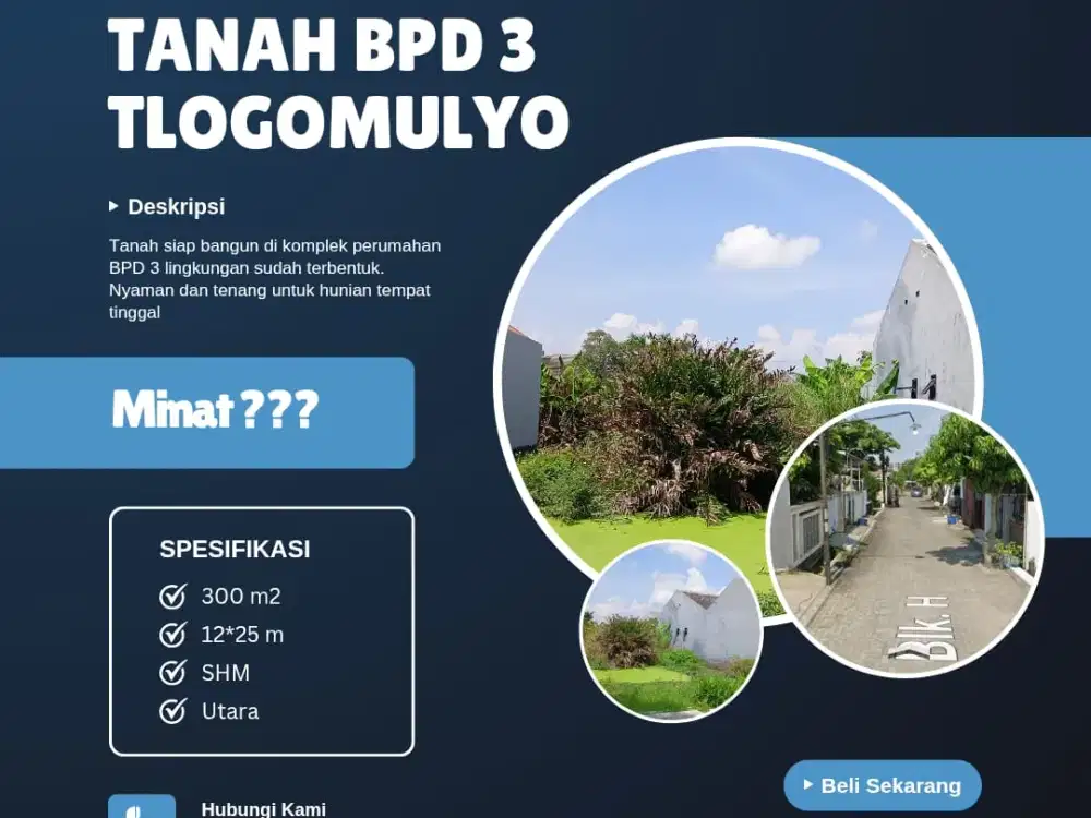 Tanah SHM Perumahan BPD 3 Tlogomulyo Pedurungan
