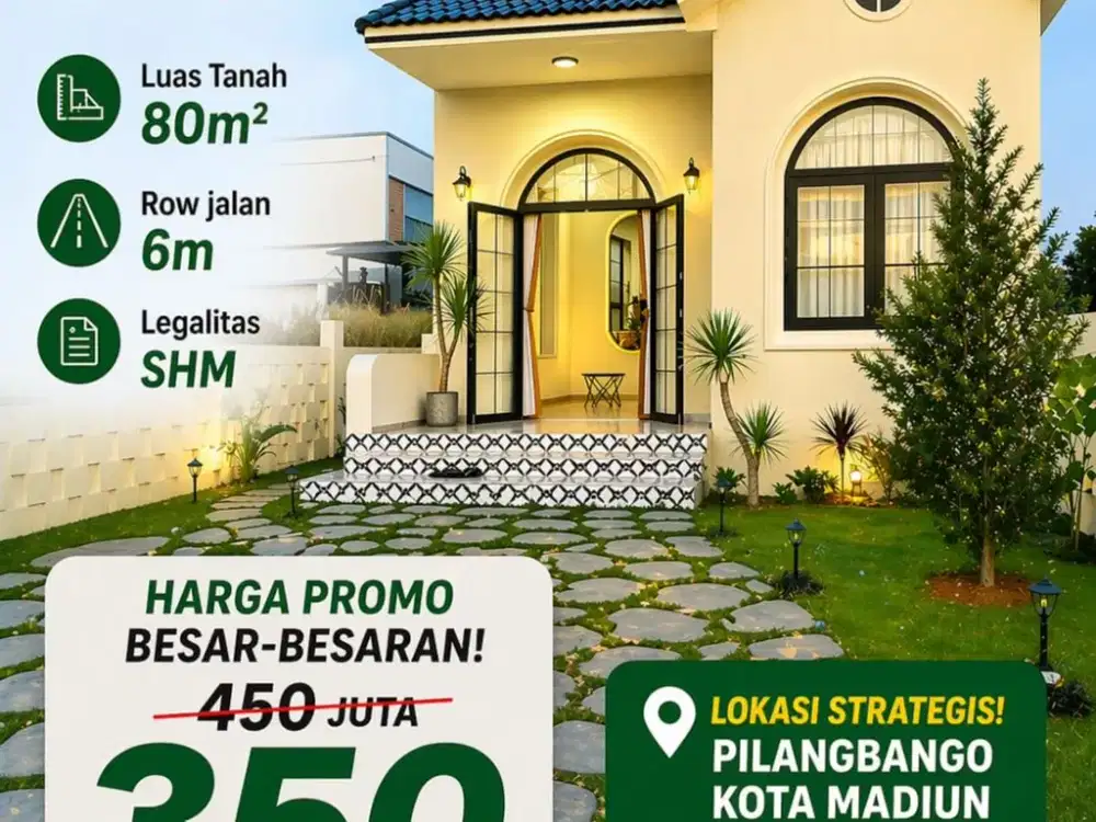 DIJUAL TANAH SIAP BANGUN LOKASI MADIUN KOTA, 2 MENIT DARI MALL SUNCITY