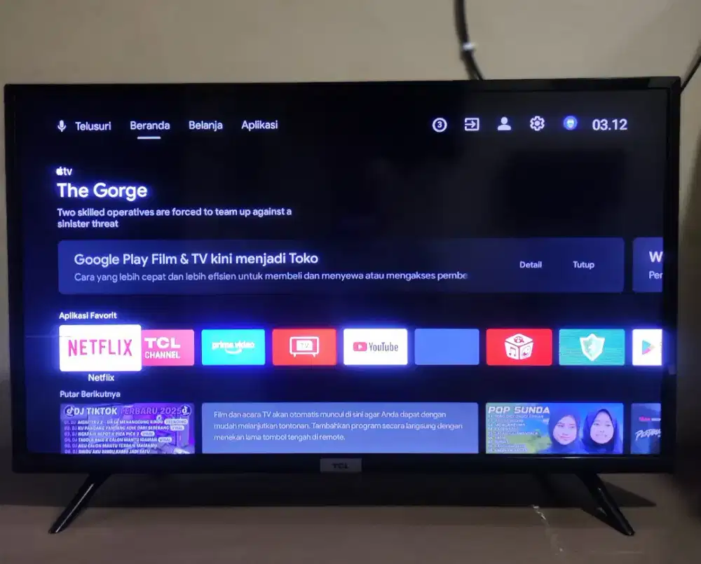 Tv led tcl 32 inch android digital