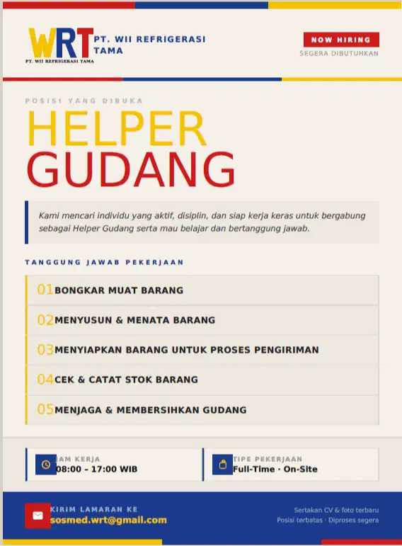 Staff Helper Gudang