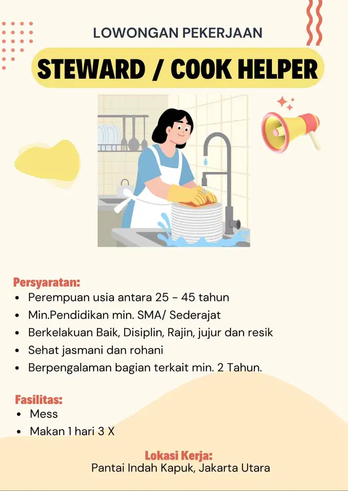 STEWARD / COOK HELPER