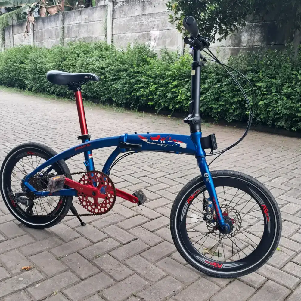 Pacific Noris 8.0 Pro Matte Blue - Upgrade Mewah (10 Speed & Litepro)