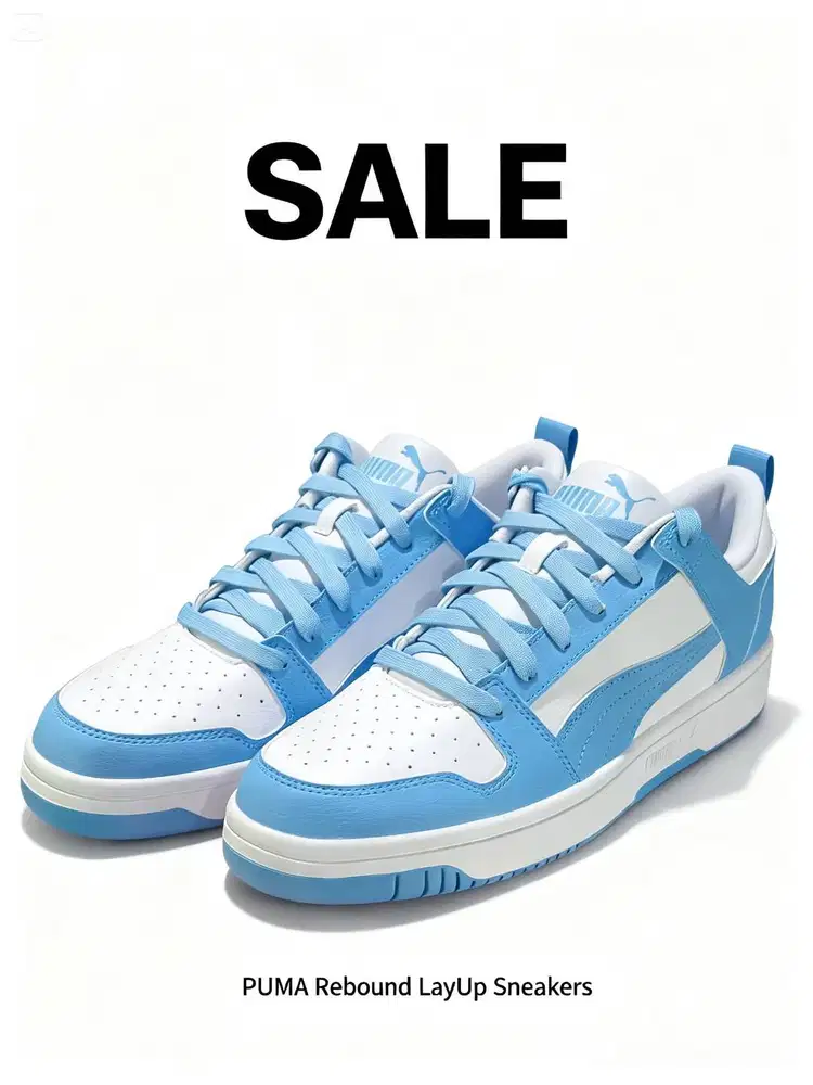 PUMA Rebound LayUpLoSL SneakersPria NewOriginal, White team Light Blue