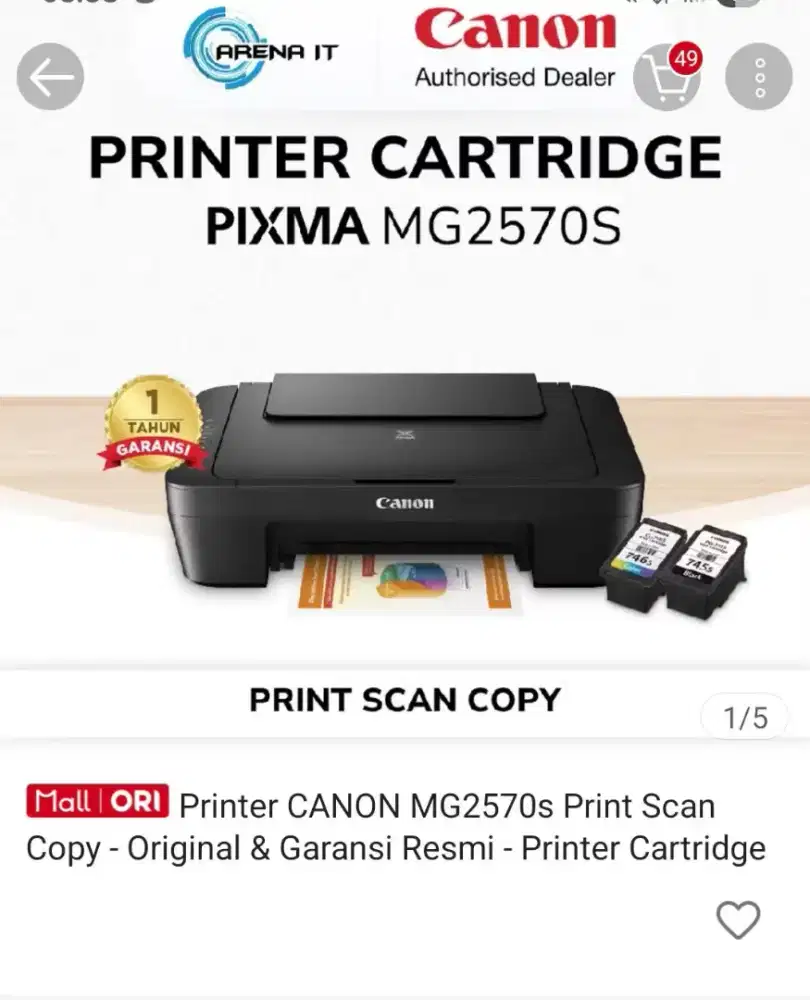 Printer Canon MG2570S Second mulus