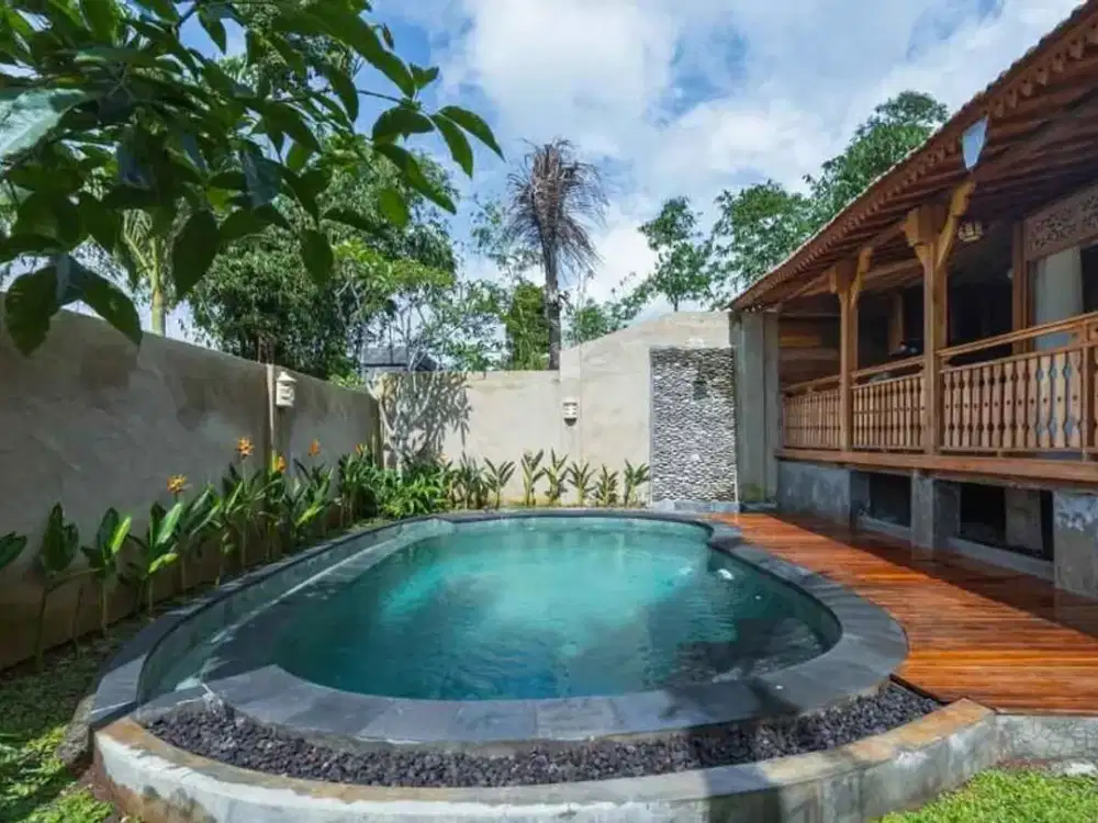 For Sale Dijual Villa Exotic Fully Furnished Di Kenderan Tegalalang Ubud Bali.