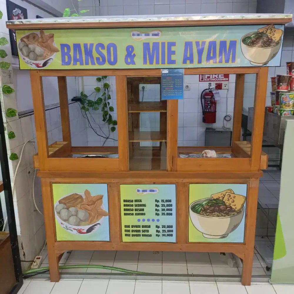 JUAL GEROBAK BAKSO & MIE AYAM (LENGKAP DENGAN PERALATANNYA)