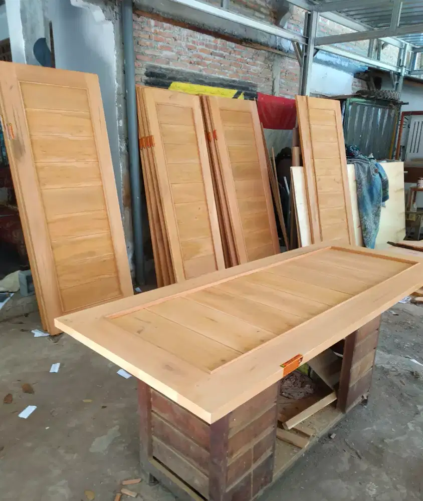 Daun pintu minimalis dobel lis