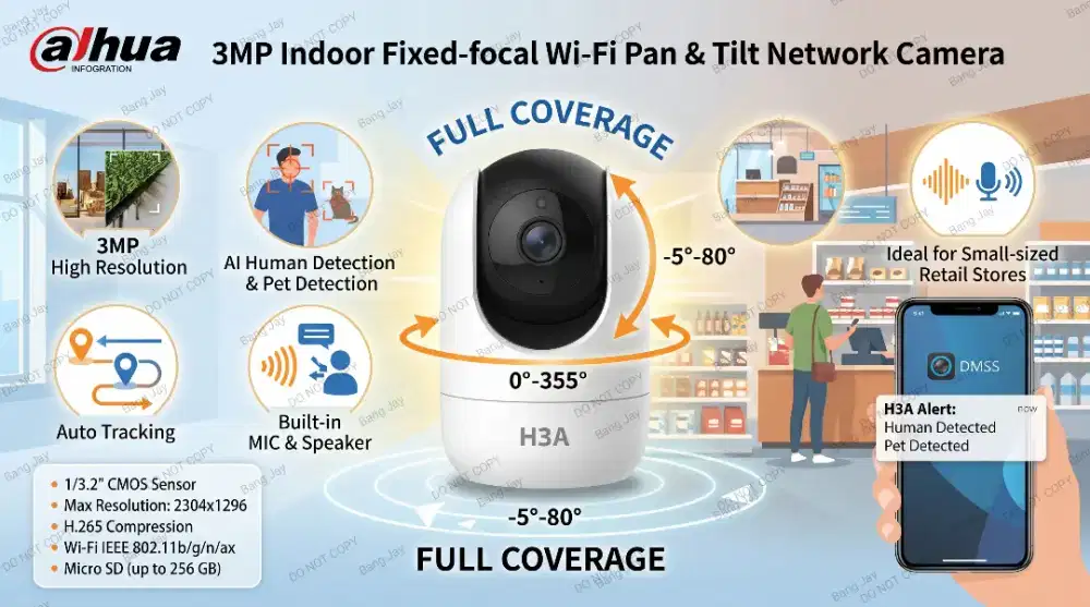 cctv wireless Dahua H3A garansi