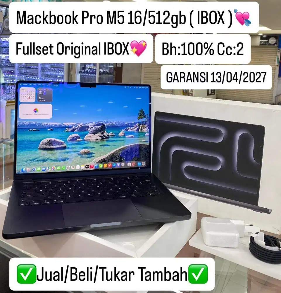 Macbook Pro M5 16/512 Gb Space Black Resmi ibox Garansi panjang