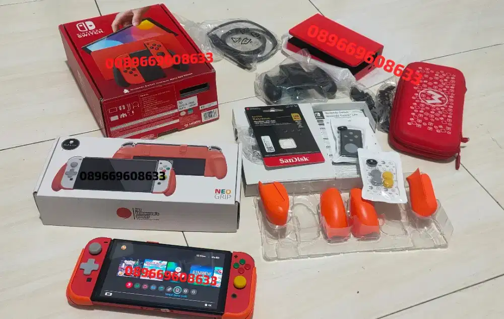 Nintendo Switch Oled C-FW 128GB Mario + Neo Grip Fullset