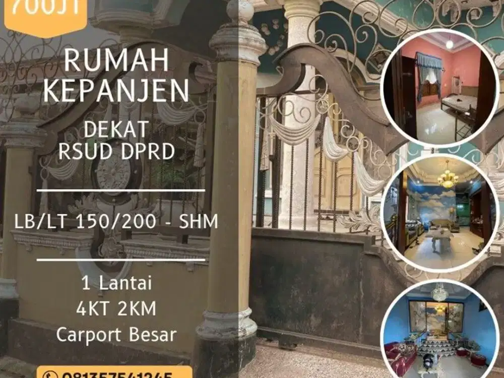 Rumah dijual di kepanjen lt200 hanya 700jt Furnished Pemkot DPRD RSUD