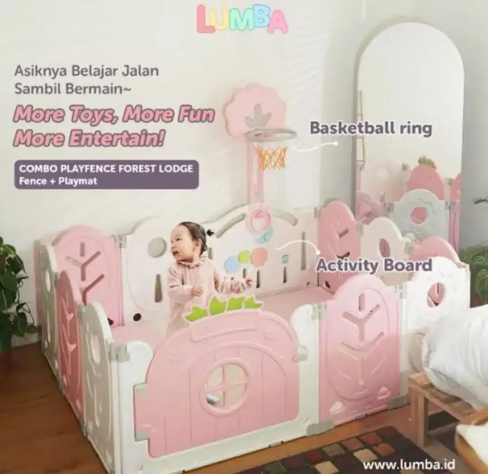 Lumba playfence forest pink