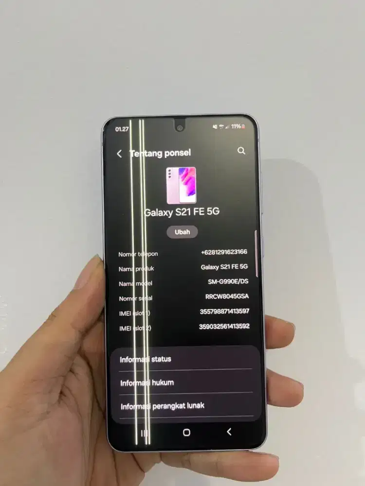Samsung S21 fe 8/256 lcd garis