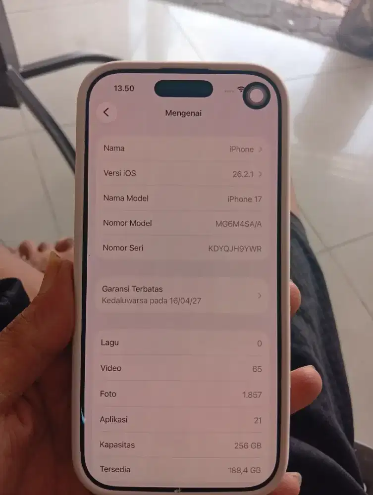 IP 17 basic 256 garansi resmi pemakaian 1 minggu