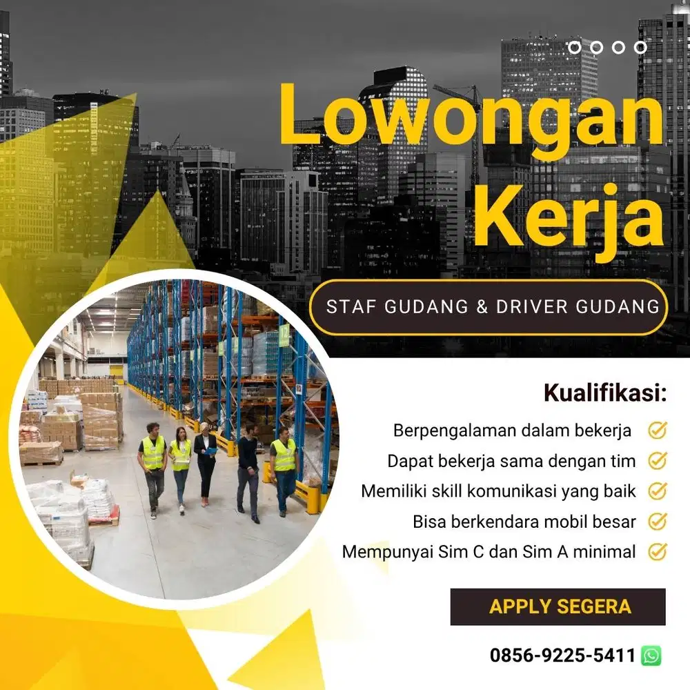 LOWONGAN DRIVER DAN STAFF GUDANG