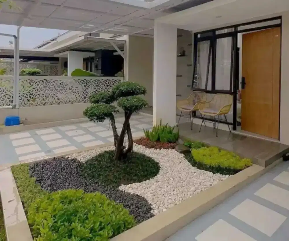 Jasa pembuatan taman kering motif batu corall anti lumut