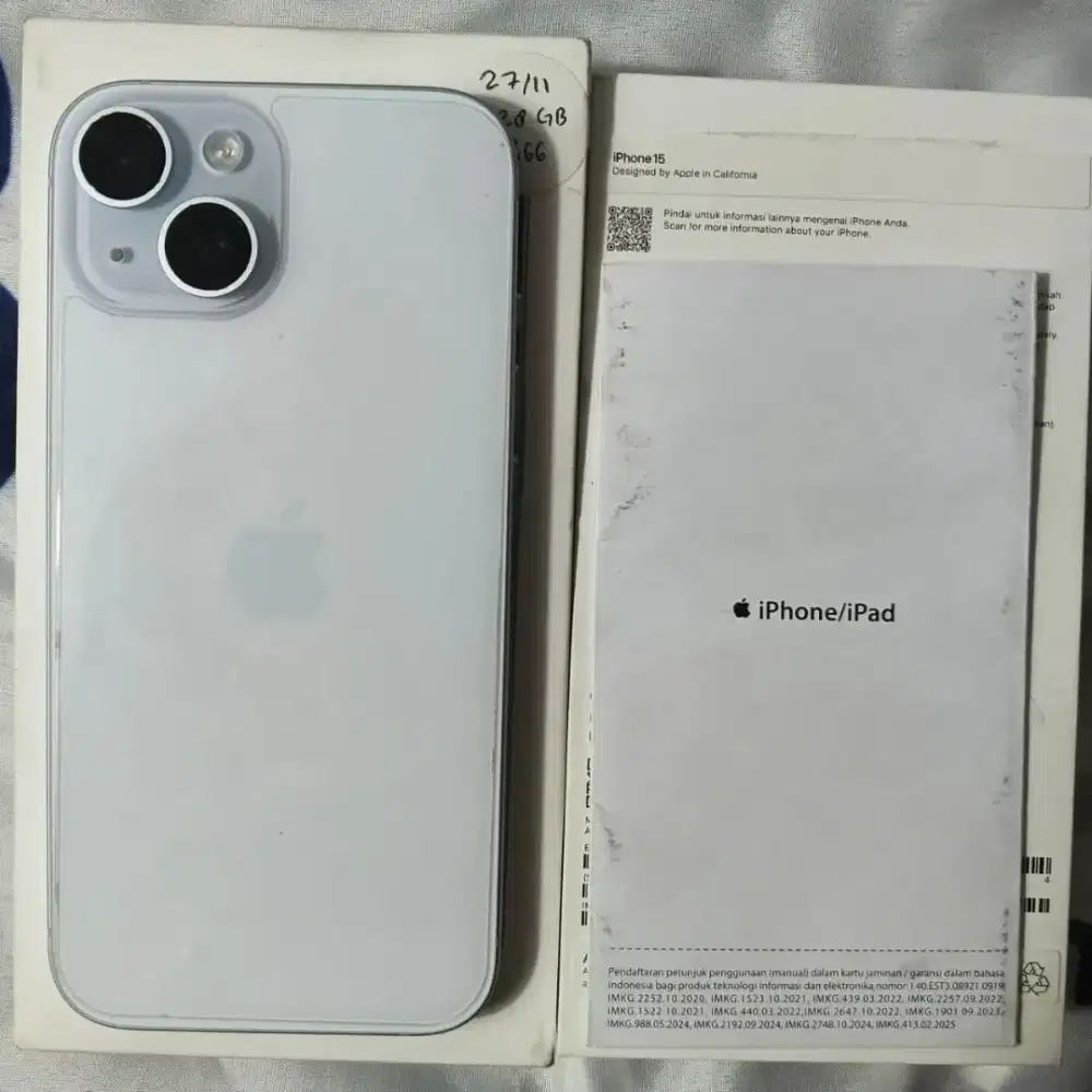 iPhone 15 128GB iBox Garansi 2026 Like New Fullset Murah