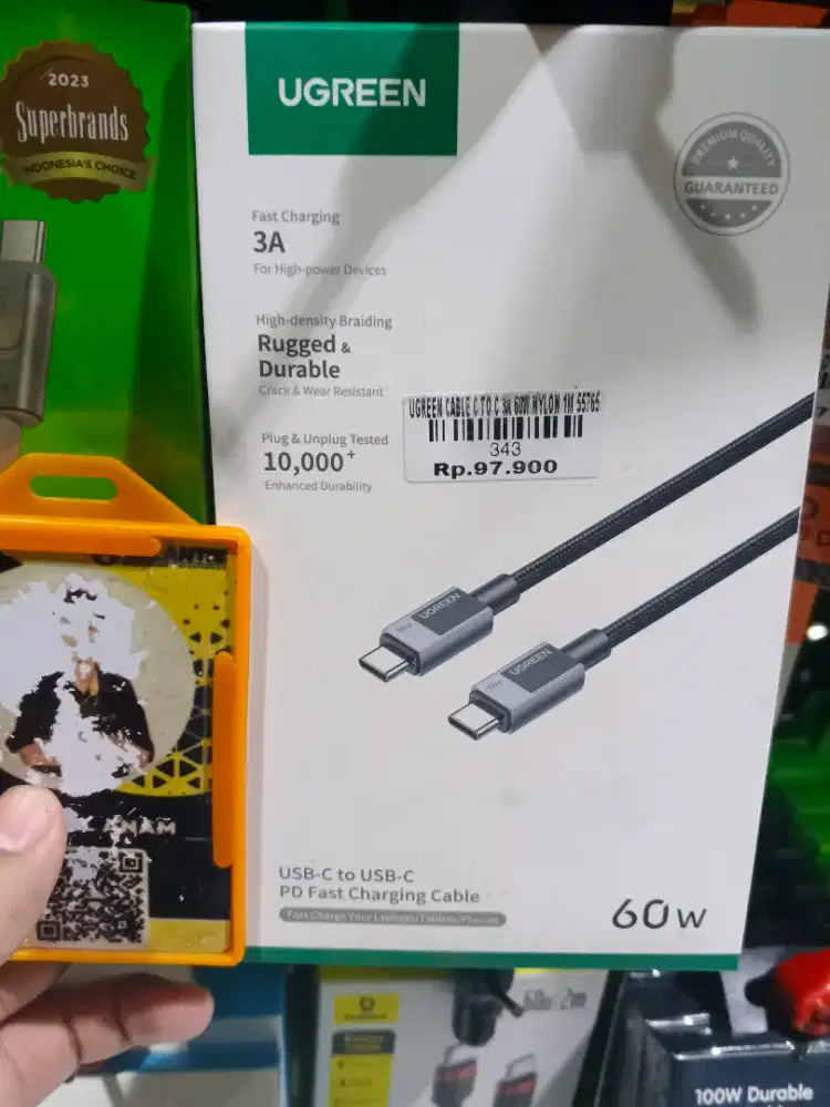 KABEL UGREEN DATA C to C 60Watt NYLON 1M