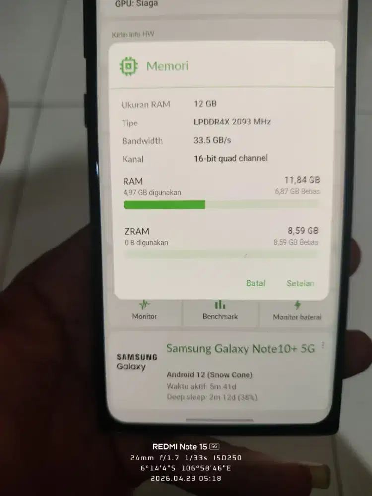 Samsung Note 10+ 5g 12+8 internal 256 single