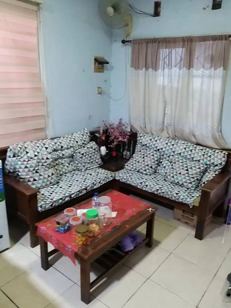 Sofa kayu jati dan meja