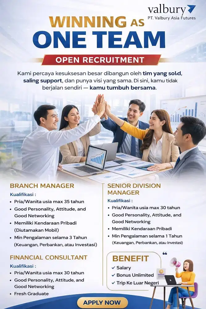 LOWONGAN PEKERJAAN FINANCIAL CONSULTANT & SENIOR DIVISION MANAGER