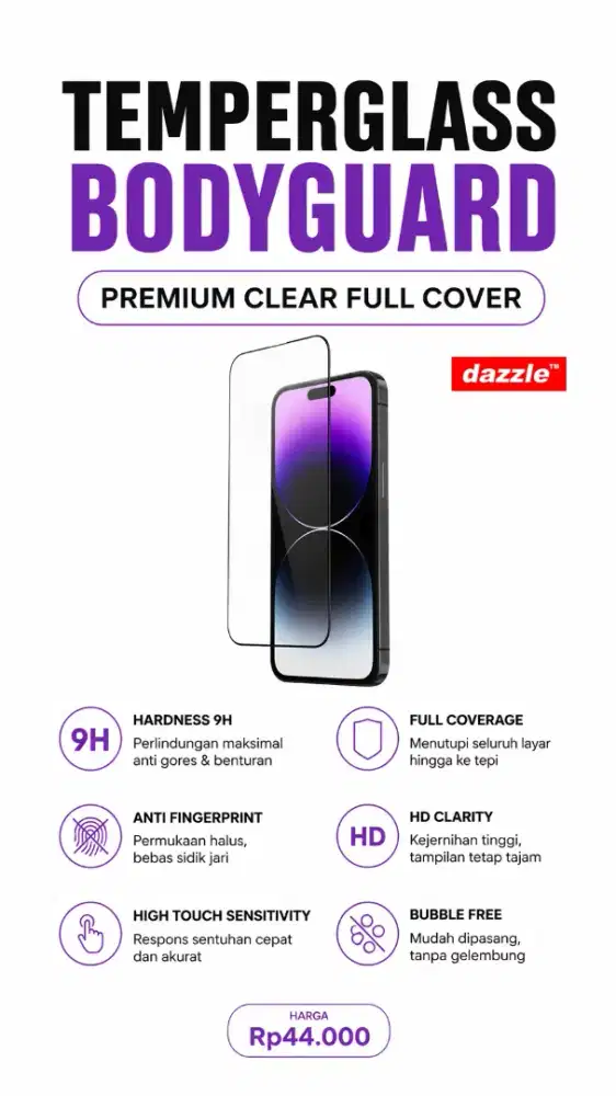 Temperglass Bodyguard Premium Clear full Cover