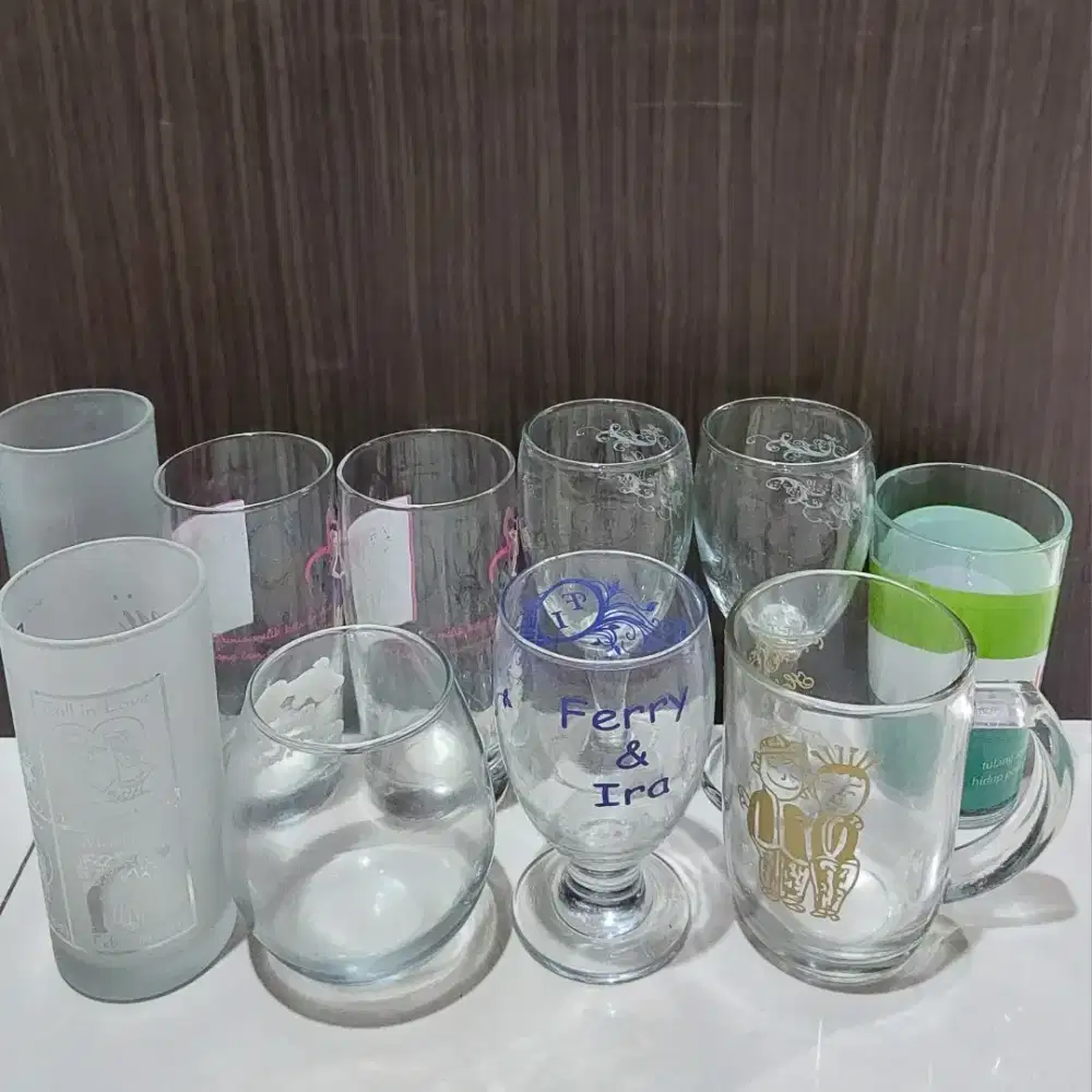 Aneka gelas minum hadiah 10buah