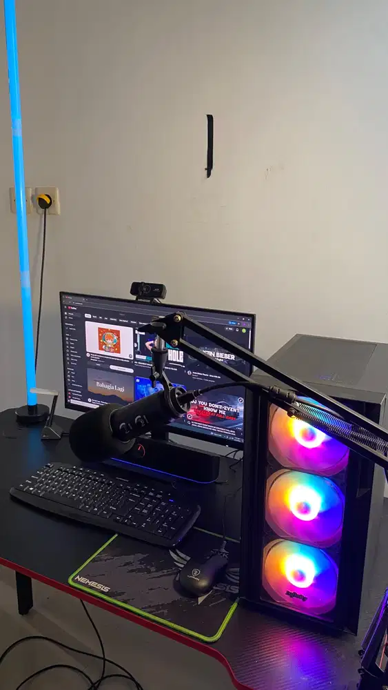 PC Gaming RGB + Monitor + Mic Setup | Siap Streaming & Editing