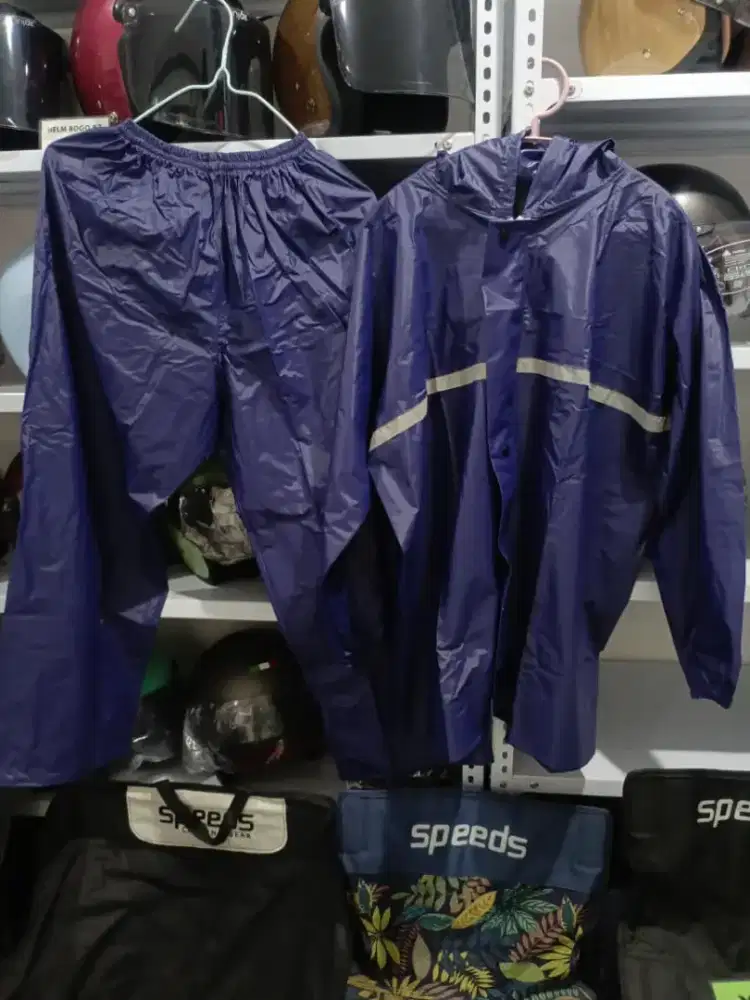 1set Jas Hujan Setelan(Atasan+Celana)Merk Senwil bahan PVC Awet, navy