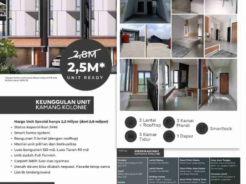 DI JUAL BANGUNAN 3 LANTAI+ ROOFTOP (Kamang)