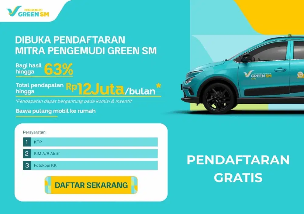 Lowongan Supir Taksi Listrik GreenSM