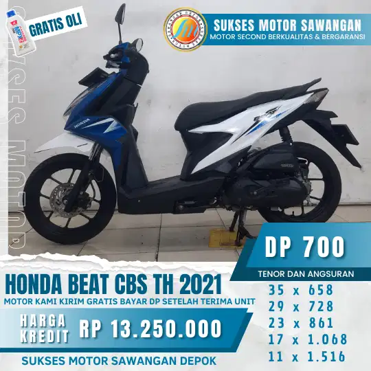 600 RB,AN ANGSURAN RINGAN HONDA BEAT CBS TH 2021 (SUKSES MOTOR)