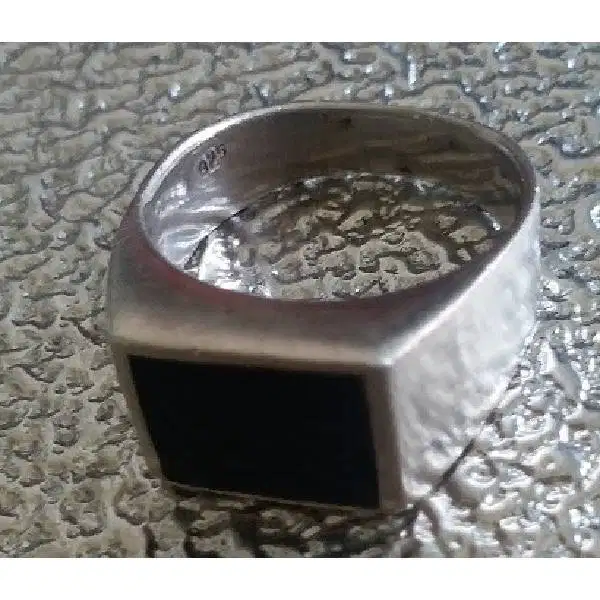 Original Vintage kalung antik batu permata hitam dari full perak