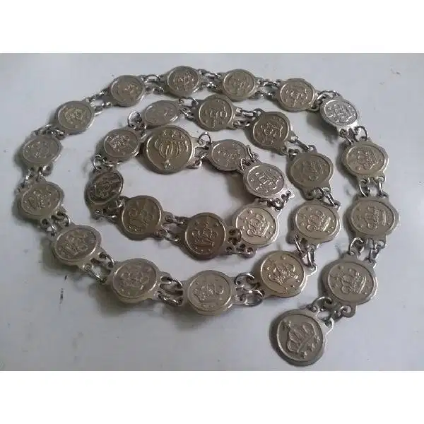 Vintage Sabuk / ikat pinggang kuno cina peranakan motif mahkota plat s